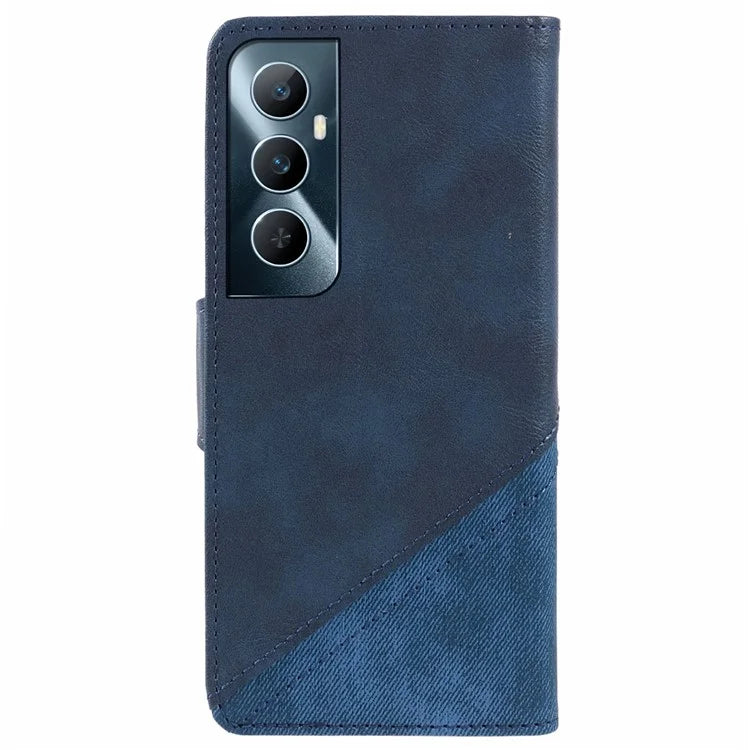 For Realme C65 4G Case Texture Splicing Leather Stand Phone Cover