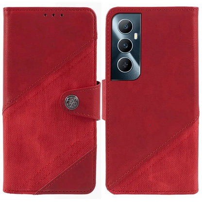 For Realme C65 4G Case Texture Splicing Leather Stand Phone Cover