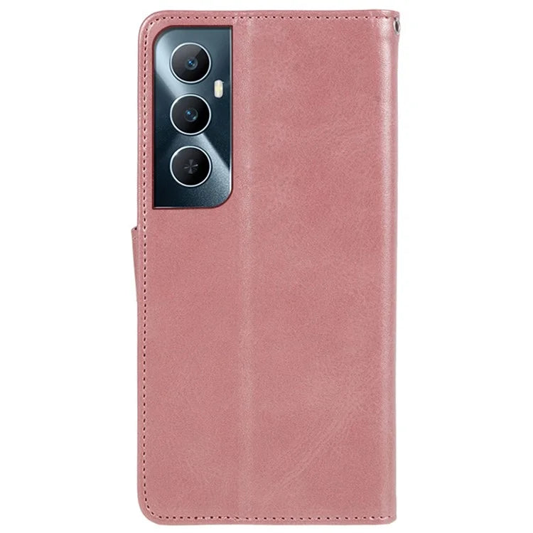 For Realme C65 4G Case Leather Calf Texture Busines Phone Cover with Card Holders Stand Function