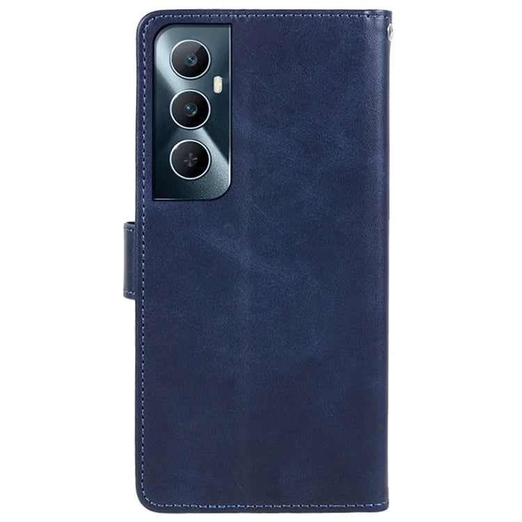 For Realme C65 4G Case Leather Calf Texture Busines Phone Cover with Card Holders Stand Function