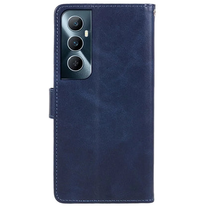 For Realme C65 4G Case Leather Calf Texture Busines Phone Cover with Card Holders Stand Function