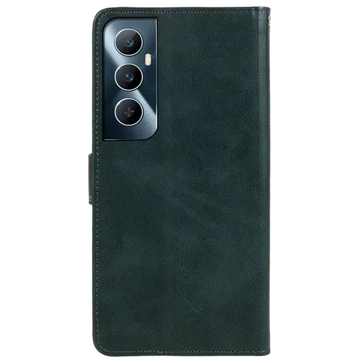 For Realme C65 4G Case Leather Calf Texture Busines Phone Cover with Card Holders Stand Function