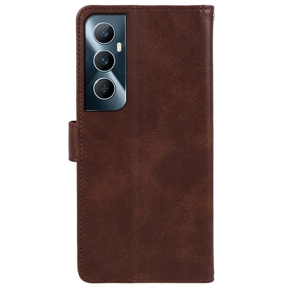 For Realme C65 4G Case Leather Calf Texture Busines Phone Cover with Card Holders Stand Function
