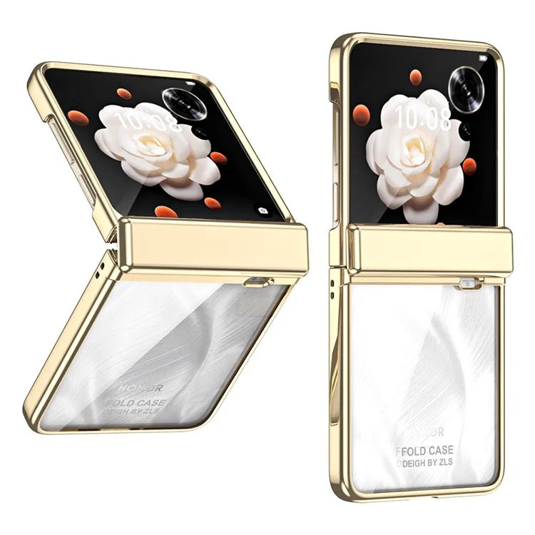 For Honor Magic V Flip 5G Case Electroplating PC Folding Phone Cover