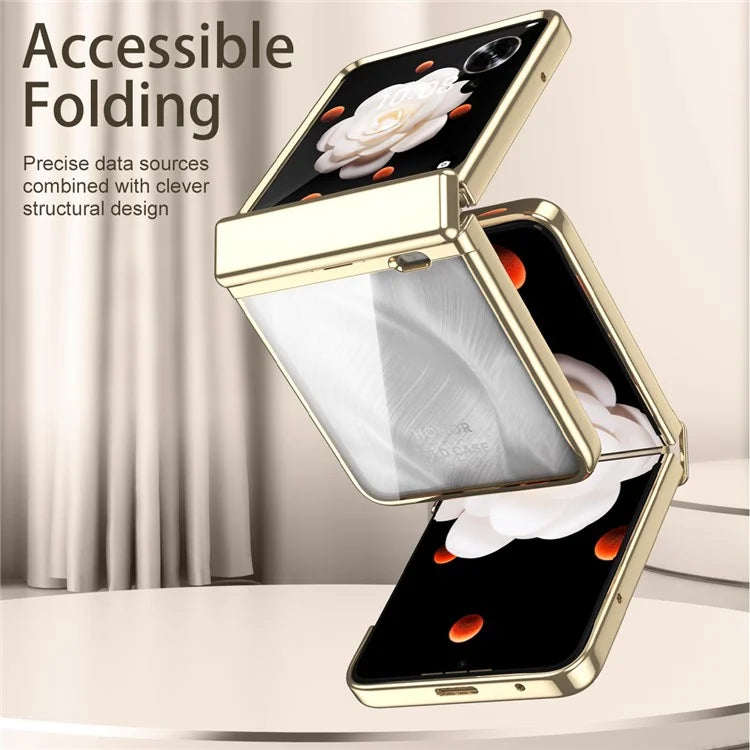 For Honor Magic V Flip 5G Case Electroplating PC Folding Phone Cover