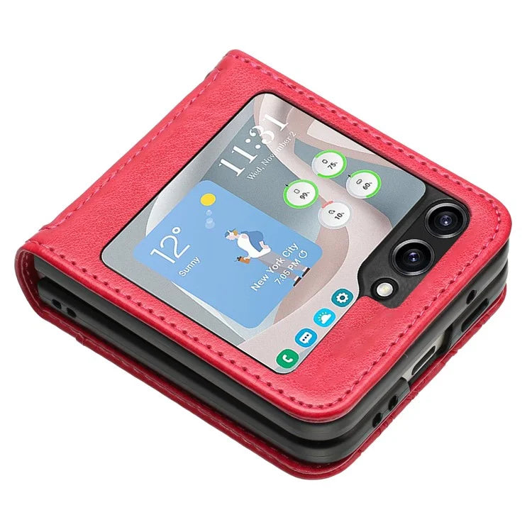 For Samsung Galaxy Z Flip6 5G Case Butterfly Flower Imprinted Leather Phone Cover