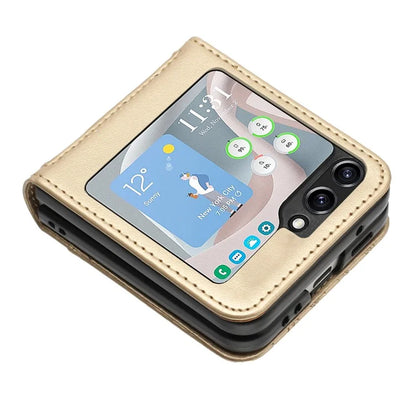For Samsung Galaxy Z Flip6 5G Case Butterfly Flower Imprinted Leather Phone Cover