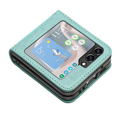 For Samsung Galaxy Z Flip6 5G Case Butterfly Flower Imprinted Leather Phone Cover