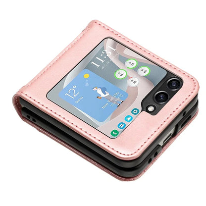 For Samsung Galaxy Z Flip6 5G Case Butterfly Flower Imprinted Leather Phone Cover