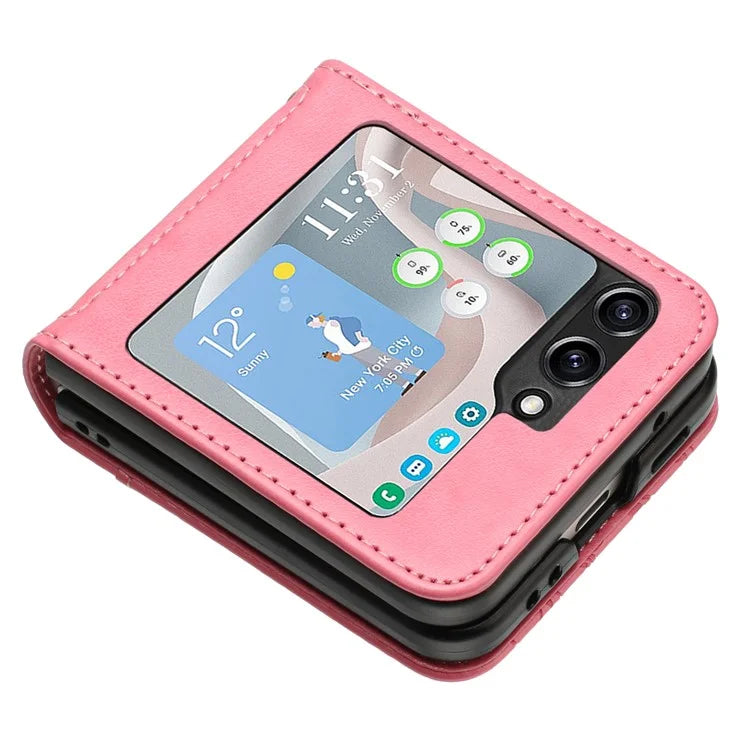 For Samsung Galaxy Z Flip6 5G Case Butterfly Flower Imprinted Leather Phone Cover