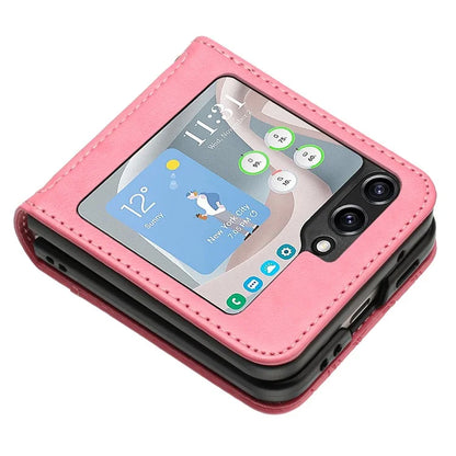For Samsung Galaxy Z Flip6 5G Case Butterfly Flower Imprinted Leather Phone Cover