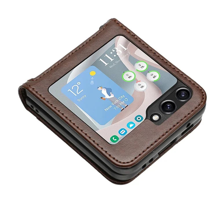 For Samsung Galaxy Z Flip6 5G Case Butterfly Flower Imprinted Leather Phone Cover
