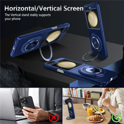 For Samsung Galaxy Z Flip6 5G Magnetic Case Rotating Kickstand PC Hard Phone Cover
