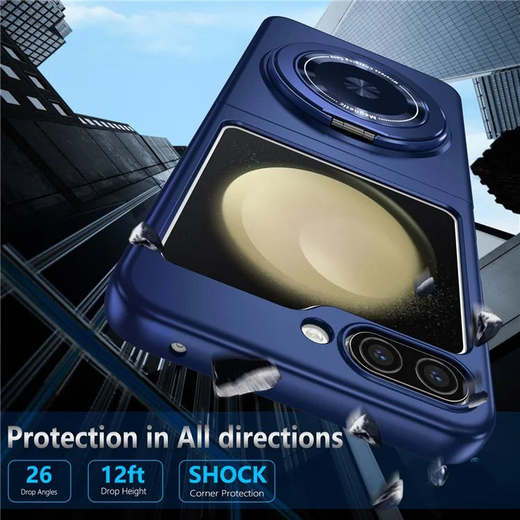 For Samsung Galaxy Z Flip6 5G Magnetic Case Rotating Kickstand PC Hard Phone Cover
