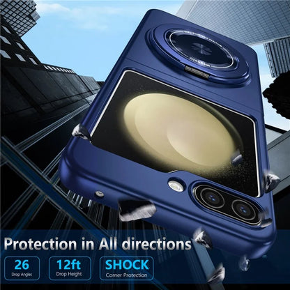 For Samsung Galaxy Z Flip6 5G Magnetic Case Rotating Kickstand PC Hard Phone Cover