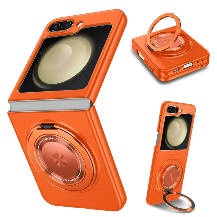 For Samsung Galaxy Z Flip6 5G Magnetic Case Rotating Kickstand PC Hard Phone Cover