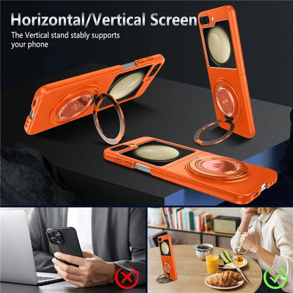 For Samsung Galaxy Z Flip6 5G Magnetic Case Rotating Kickstand PC Hard Phone Cover