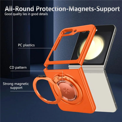 For Samsung Galaxy Z Flip6 5G Magnetic Case Rotating Kickstand PC Hard Phone Cover