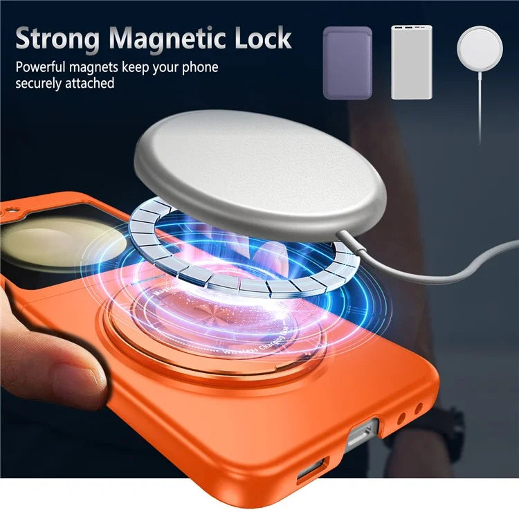 For Samsung Galaxy Z Flip6 5G Magnetic Case Rotating Kickstand PC Hard Phone Cover