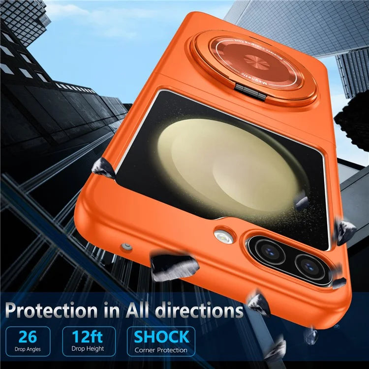 For Samsung Galaxy Z Flip6 5G Magnetic Case Rotating Kickstand PC Hard Phone Cover