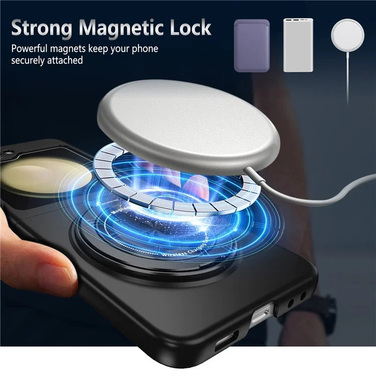 For Samsung Galaxy Z Flip6 5G Magnetic Case Rotating Kickstand PC Hard Phone Cover