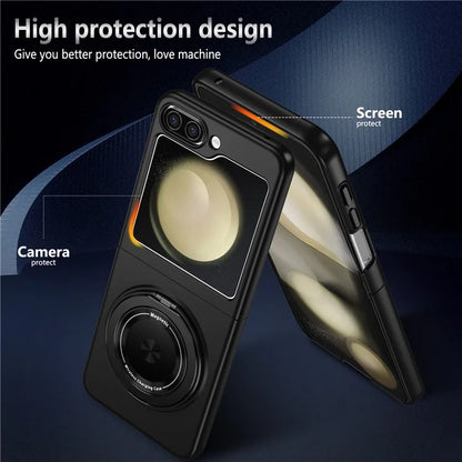 For Samsung Galaxy Z Flip6 5G Magnetic Case Rotating Kickstand PC Hard Phone Cover