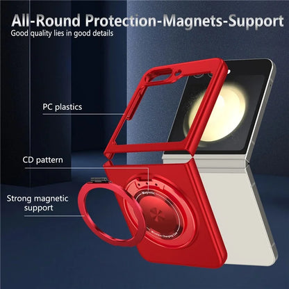 For Samsung Galaxy Z Flip6 5G Magnetic Case Rotating Kickstand PC Hard Phone Cover