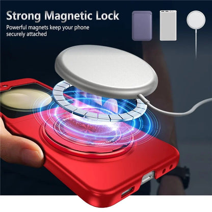 For Samsung Galaxy Z Flip6 5G Magnetic Case Rotating Kickstand PC Hard Phone Cover