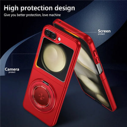 For Samsung Galaxy Z Flip6 5G Magnetic Case Rotating Kickstand PC Hard Phone Cover