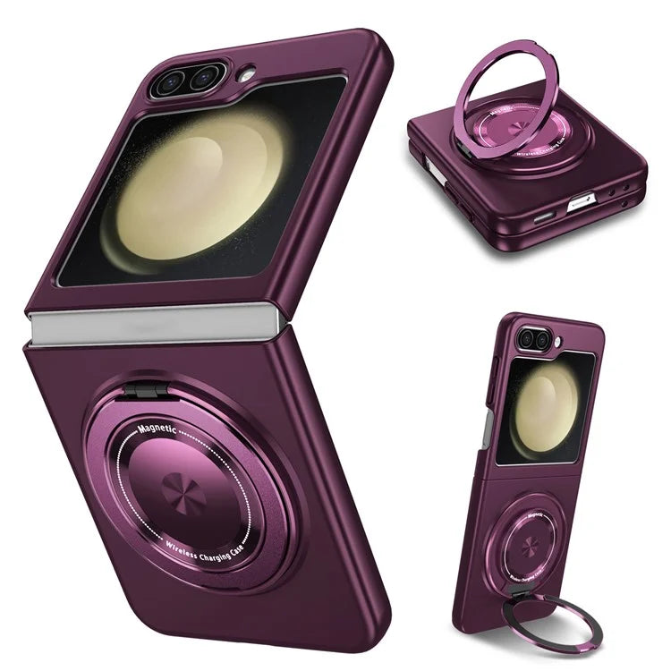 For Samsung Galaxy Z Flip6 5G Magnetic Case Rotating Kickstand PC Hard Phone Cover
