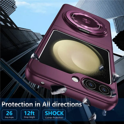 For Samsung Galaxy Z Flip6 5G Magnetic Case Rotating Kickstand PC Hard Phone Cover