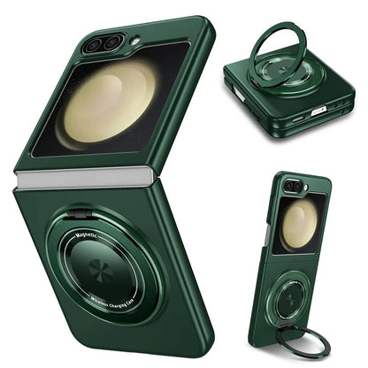 For Samsung Galaxy Z Flip6 5G Magnetic Case Rotating Kickstand PC Hard Phone Cover