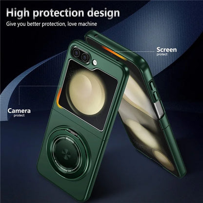 For Samsung Galaxy Z Flip6 5G Magnetic Case Rotating Kickstand PC Hard Phone Cover
