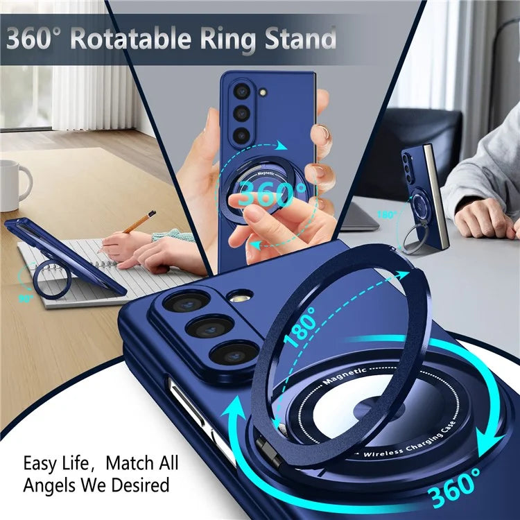 For Samsung Galaxy Z Fold6 5G Case Magnetic Kickstand Hard PC Shockproof Protective Cover