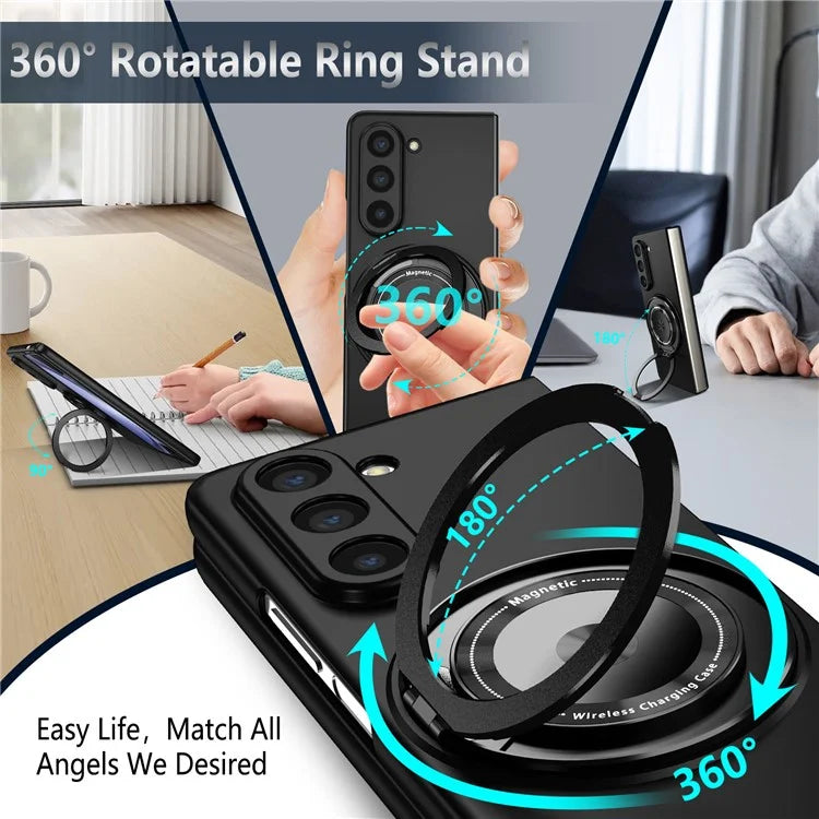 For Samsung Galaxy Z Fold6 5G Case Magnetic Kickstand Hard PC Shockproof Protective Cover