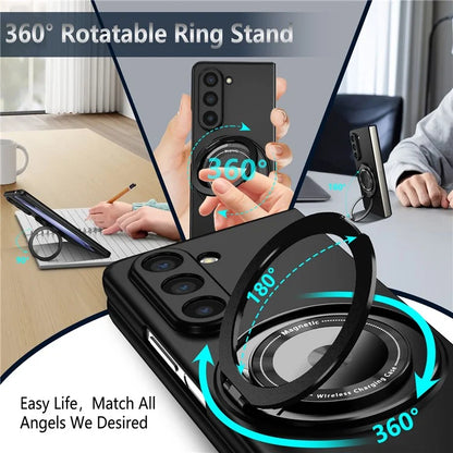 For Samsung Galaxy Z Fold6 5G Case Magnetic Kickstand Hard PC Shockproof Protective Cover