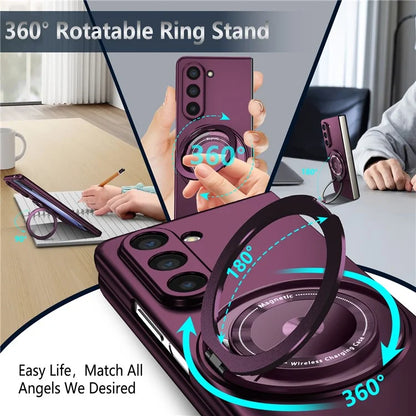 For Samsung Galaxy Z Fold6 5G Case Magnetic Kickstand Hard PC Shockproof Protective Cover