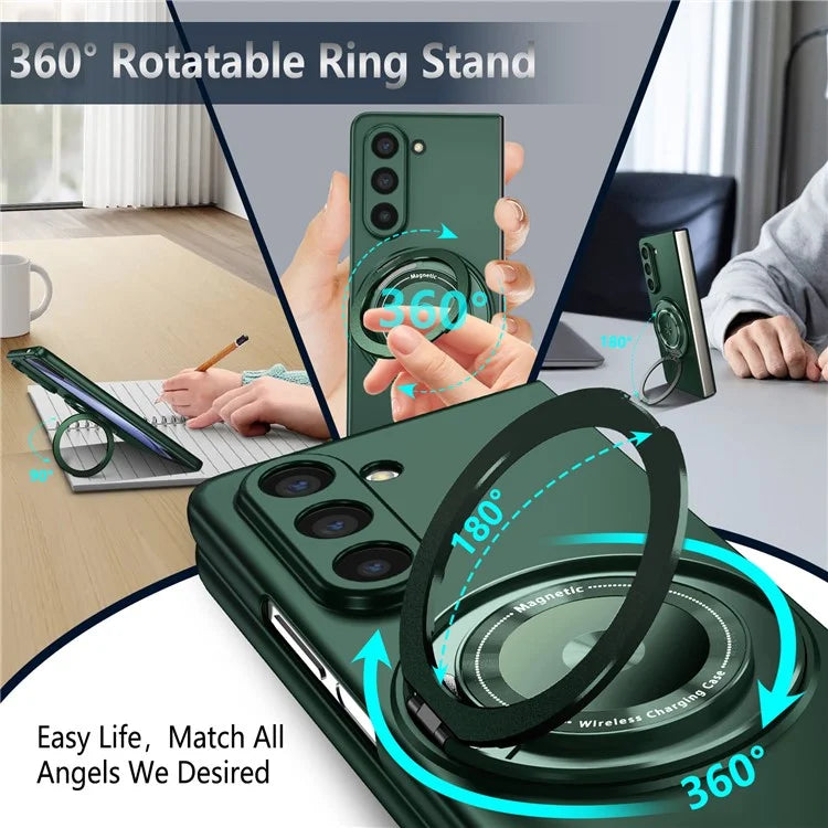 For Samsung Galaxy Z Fold6 5G Case Magnetic Kickstand Hard PC Shockproof Protective Cover