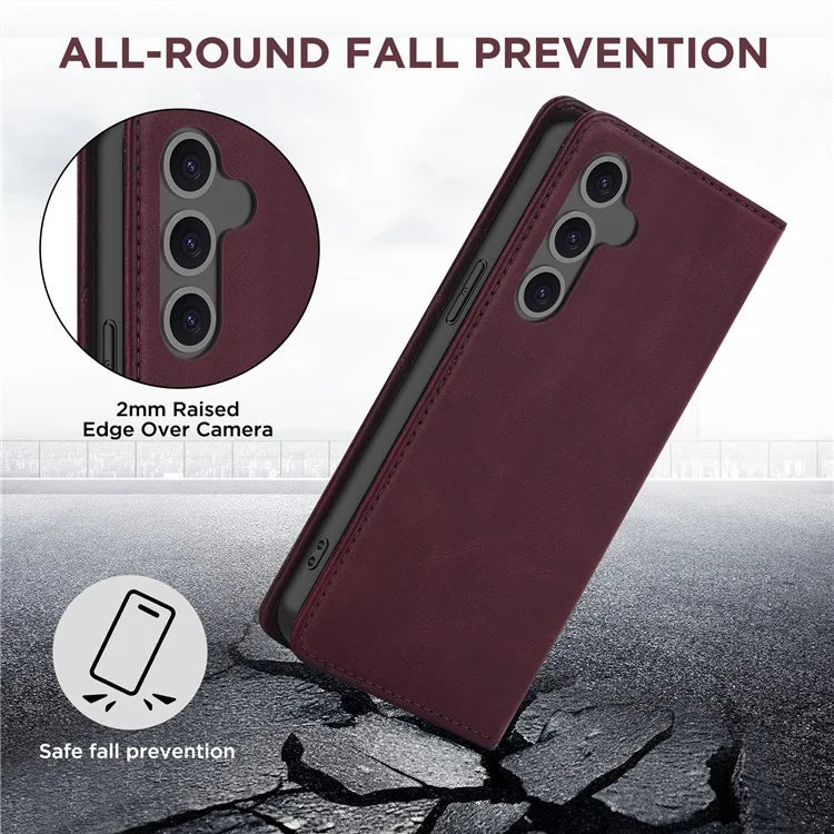 For Samsung Galaxy S24 FE Case Leather RFID Blocking Wallet Phone Cover