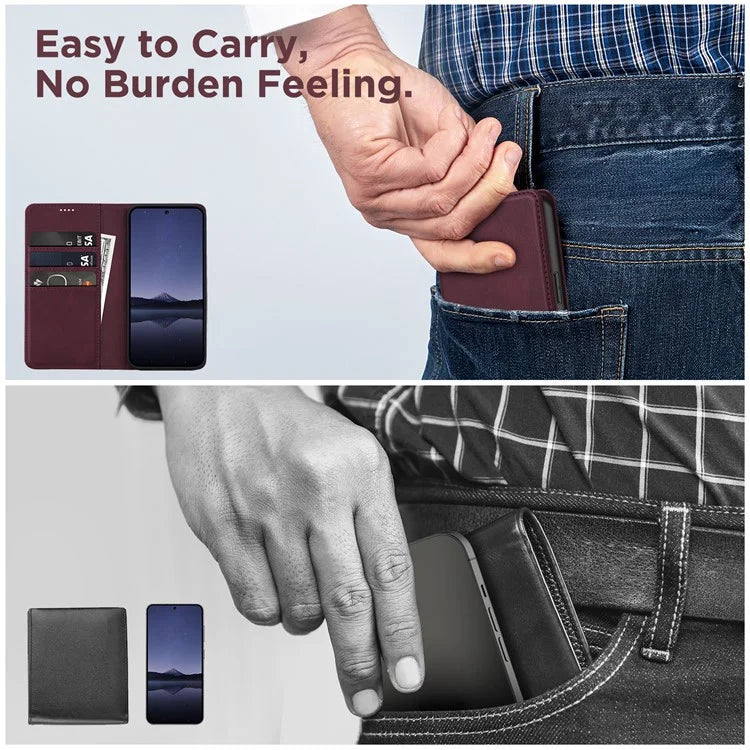 For Samsung Galaxy S24 FE Case Leather RFID Blocking Wallet Phone Cover