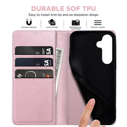 For Samsung Galaxy S24 FE Case Leather RFID Blocking Wallet Phone Cover