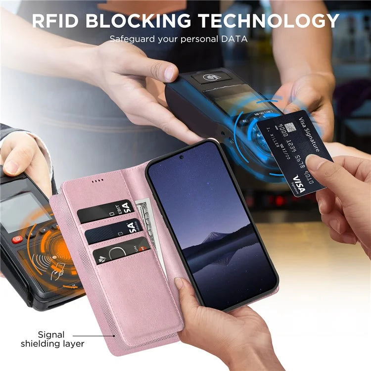 For Samsung Galaxy S24 FE Case Leather RFID Blocking Wallet Phone Cover