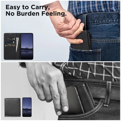For Samsung Galaxy S24 FE Case Leather RFID Blocking Wallet Phone Cover