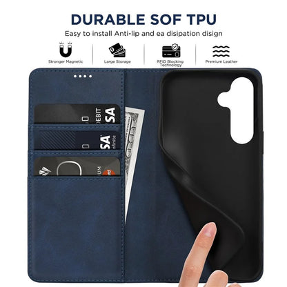 For Samsung Galaxy S24 FE Case Leather RFID Blocking Wallet Phone Cover