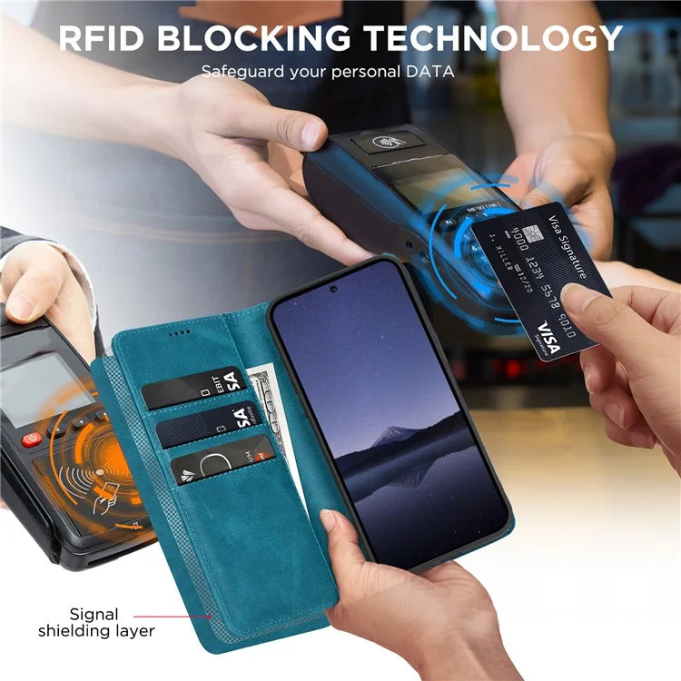 For Samsung Galaxy S24 FE Case Leather RFID Blocking Wallet Phone Cover