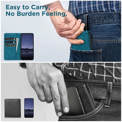 For Samsung Galaxy S24 FE Case Leather RFID Blocking Wallet Phone Cover