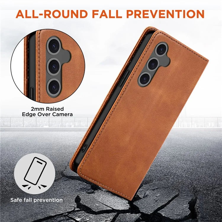 For Samsung Galaxy S24 FE Case Leather RFID Blocking Wallet Phone Cover