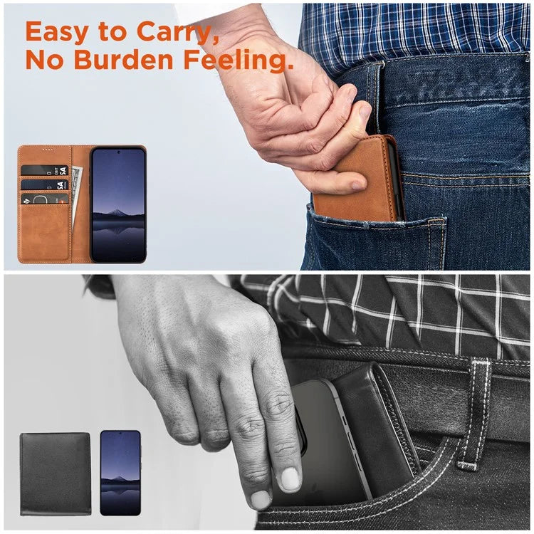 For Samsung Galaxy S24 FE Case Leather RFID Blocking Wallet Phone Cover