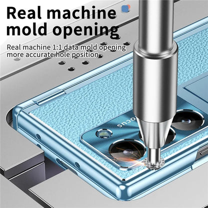 For Samsung Galaxy Z Fold6 5G PU Leather+Aluminum Alloy Kickstand Cover Folding Phone Case with Pen  /  Pen Slot