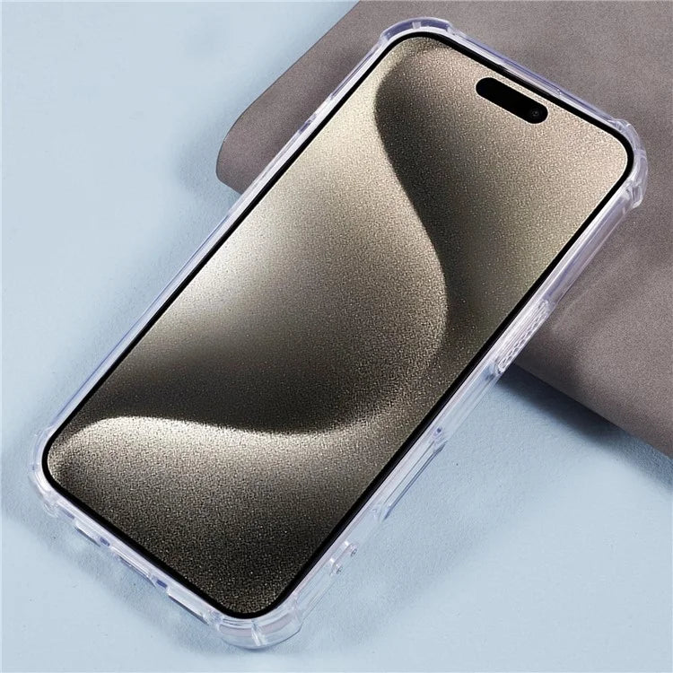 For iPhone 16 Plus Case Acrylic+TPU Clear Phone Cover with Reinforced Corners